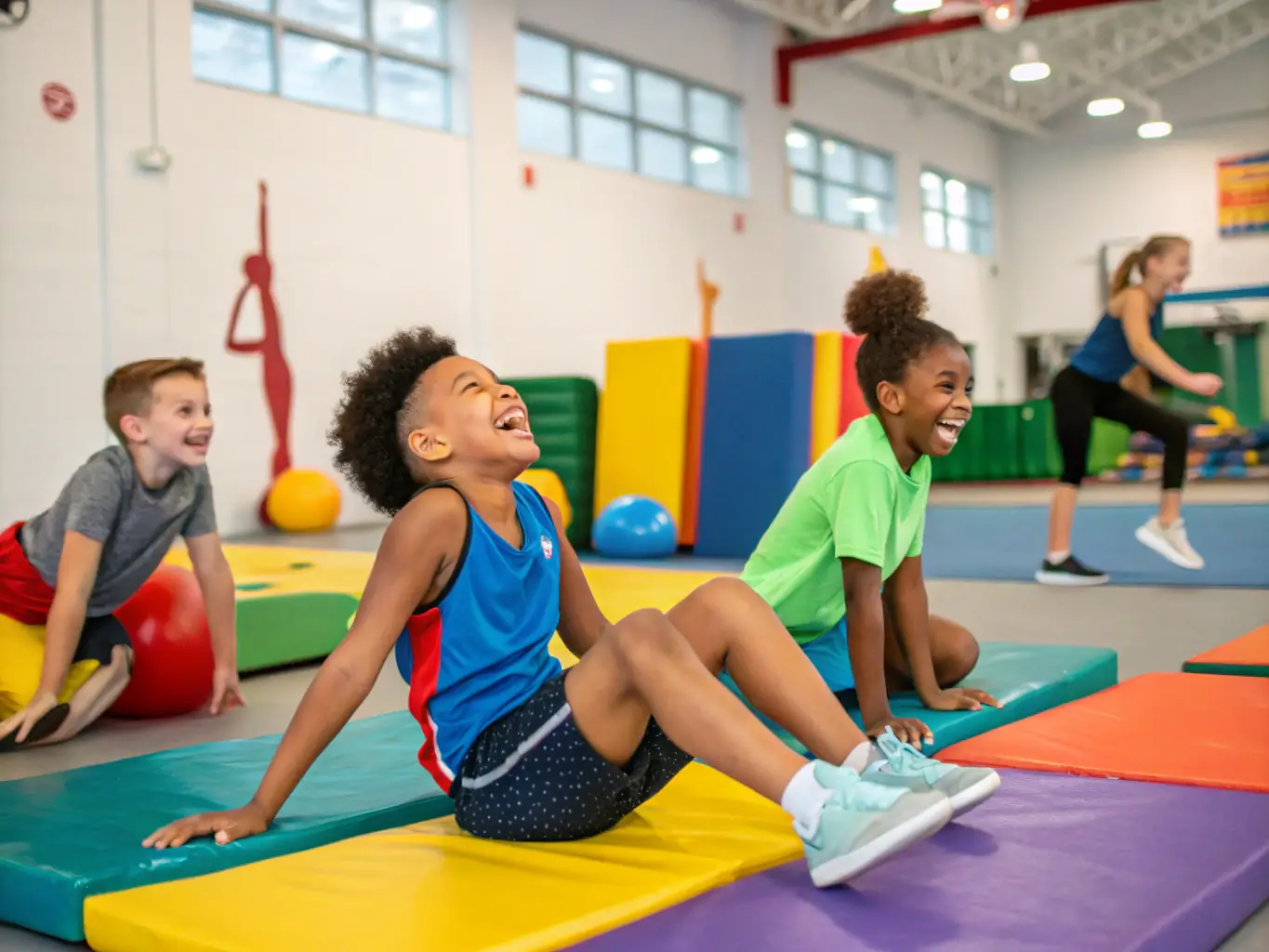 A vibrant image of children participating in a volleyball clinic, showcasing the NNVA's commitment to youth development and sports education.
